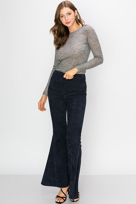 IRENE NAVY BELL BOTTOM CORDUROY PANTS – SOPHY